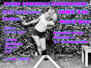 3rd Cornhole Tournament at Unity Day
Sunday June 4, 2023
Time: 11 to whenever
Location: Bayville Farms Park, 4132 First Ct Rd, Virginia Beach, VA 23455 Shelter #3

RAFFLES: 1st & 2nd Prizes
$5.00 for Cornhole Board Set
$1.00 50/50 Raffle
